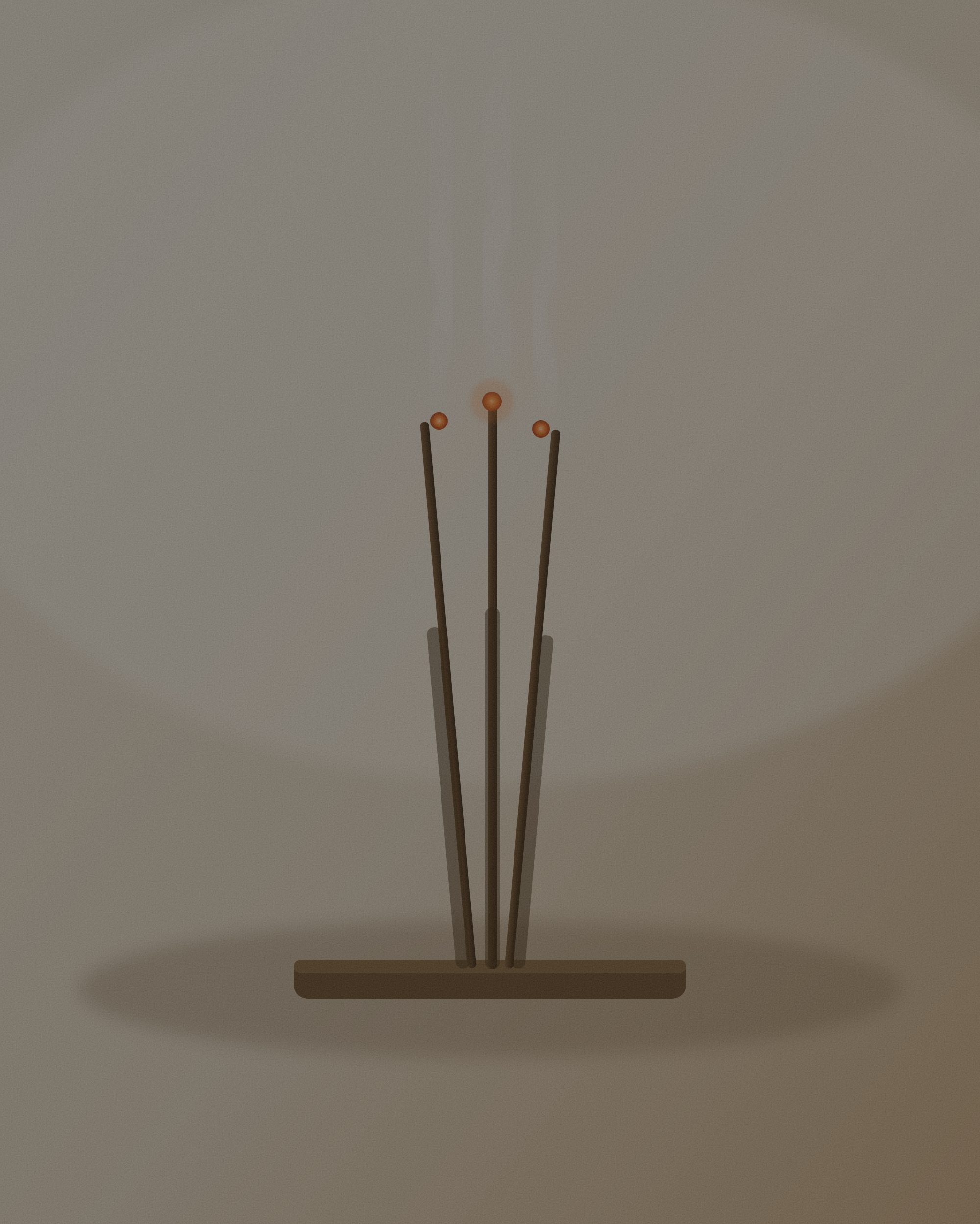 Hands rolling incense